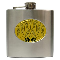 Folk flowers print Floral pattern Ethnic art Hip Flask (6 oz)