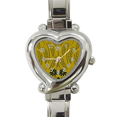 Folk flowers print Floral pattern Ethnic art Heart Italian Charm Watch