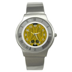 Folk flowers print Floral pattern Ethnic art Stainless Steel Watch