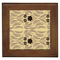 Folk Flowers Print Floral Pattern Ethnic Art Framed Tile by Eskimos