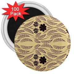 Folk Flowers Print Floral Pattern Ethnic Art 3  Magnets (100 Pack) by Eskimos