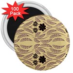 Folk flowers print Floral pattern Ethnic art 3  Magnets (100 pack) Front