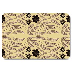 Folk Flowers Print Floral Pattern Ethnic Art Large Doormat  by Eskimos