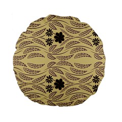 Folk Flowers Print Floral Pattern Ethnic Art Standard 15  Premium Flano Round Cushions by Eskimos