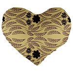 Folk flowers print Floral pattern Ethnic art Large 19  Premium Flano Heart Shape Cushions Front