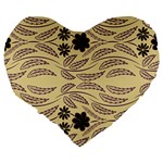 Folk flowers print Floral pattern Ethnic art Large 19  Premium Flano Heart Shape Cushions Back