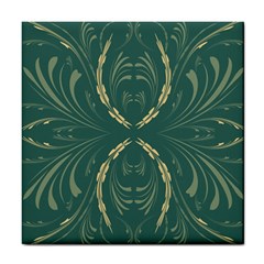 Floral Folk Damask Pattern Fantasy Flowers  Tile Coaster by Eskimos