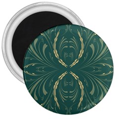 Floral Folk Damask Pattern Fantasy Flowers  3  Magnets by Eskimos