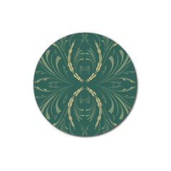 Floral Folk Damask Pattern Fantasy Flowers  Magnet 3  (round) by Eskimos