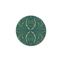 Floral Folk Damask Pattern Fantasy Flowers  Golf Ball Marker by Eskimos