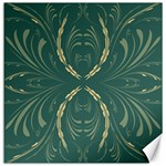 Floral folk damask pattern Fantasy flowers  Canvas 12  x 12  11.4 x11.56  Canvas - 1