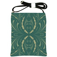 Floral Folk Damask Pattern Fantasy Flowers  Shoulder Sling Bag by Eskimos