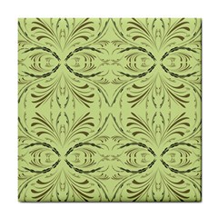 Floral Folk Damask Pattern Fantasy Flowers  Tile Coaster by Eskimos