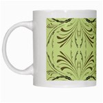 Floral folk damask pattern Fantasy flowers  White Mug Left