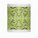 Floral folk damask pattern Fantasy flowers  White Mug Center