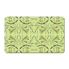 Floral Folk Damask Pattern Fantasy Flowers  Magnet (rectangular) by Eskimos