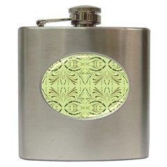 Floral Folk Damask Pattern Fantasy Flowers  Hip Flask (6 Oz) by Eskimos