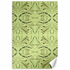 Floral Folk Damask Pattern Fantasy Flowers  Canvas 24  X 36  by Eskimos