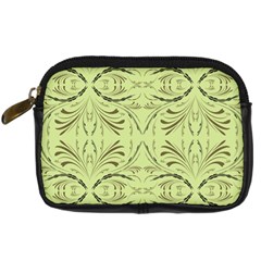 Floral Folk Damask Pattern Fantasy Flowers  Digital Camera Leather Case by Eskimos