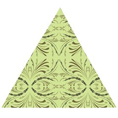 Floral Folk Damask Pattern Fantasy Flowers  Wooden Puzzle Triangle by Eskimos