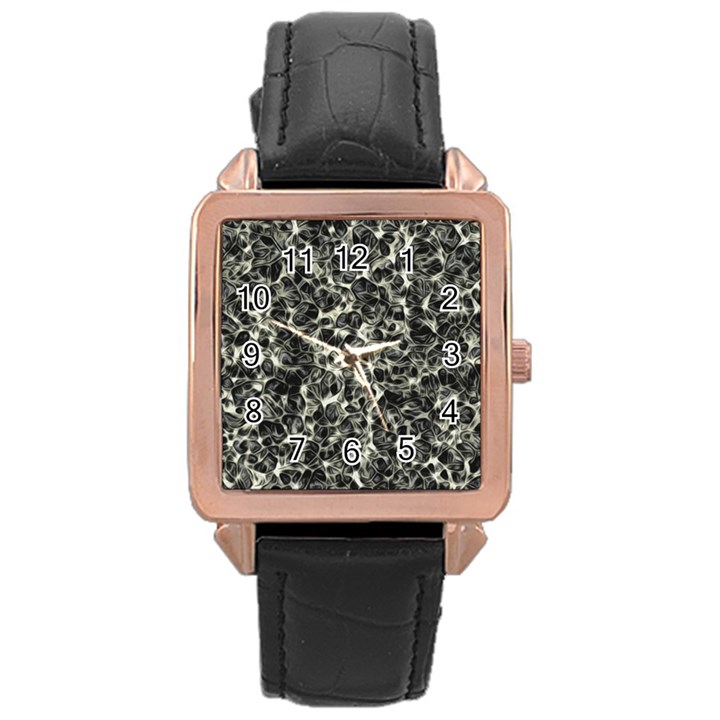 Spine forms Rose Gold Leather Watch 