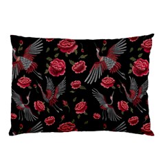 Cranes N Roses Pillow Case by HWDesign