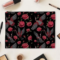 Cranes N Roses Cosmetic Bag (xl) by HWDesign