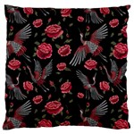 Cranes n Roses Large Cushion Case (Two Sides) Front