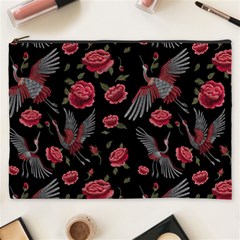 Cranes N Roses Cosmetic Bag (xxxl) by HWDesign