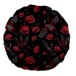 Cranes n Roses Large 18  Premium Round Cushion  Back