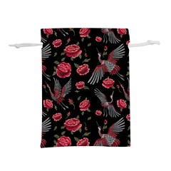 Cranes N Roses Lightweight Drawstring Pouch (l) by HWDesign