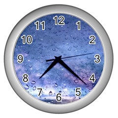 Gouttes D eau Galaxy Wall Clock (silver) by kcreatif