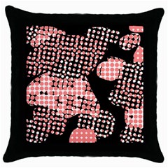 Abstrait Effet Formes Noir/rose Throw Pillow Case (black) by kcreatif