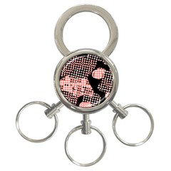 Abstrait Effet Formes Noir/rose 3-ring Key Chain by kcreatif