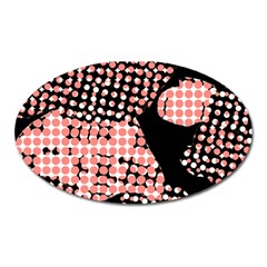 Abstrait Effet Formes Noir/rose Oval Magnet by kcreatif