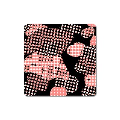 Abstrait Effet Formes Noir/rose Square Magnet by kcreatif