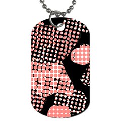 Abstrait Effet Formes Noir/rose Dog Tag (one Side) by kcreatif