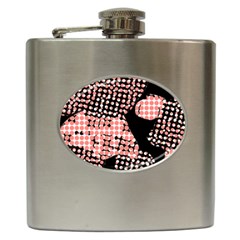 Abstrait Effet Formes Noir/rose Hip Flask (6 Oz) by kcreatif