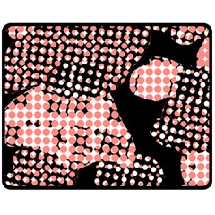 Abstrait Effet Formes Noir/rose Fleece Blanket (medium)  by kcreatif