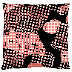 Abstrait Effet Formes Noir/rose Large Cushion Case (one Side) by kcreatif