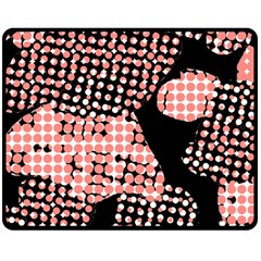 Abstrait Effet Formes Noir/rose Double Sided Fleece Blanket (medium)  by kcreatif