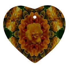 Tropical Spring Rose Flowers In A Good Mood Decorative Ornament (heart) by pepitasart