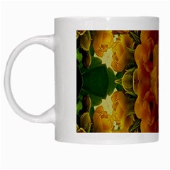 Tropical Spring Rose Flowers In A Good Mood Decorative White Mug by pepitasart