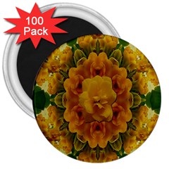 Tropical Spring Rose Flowers In A Good Mood Decorative 3  Magnets (100 Pack) by pepitasart