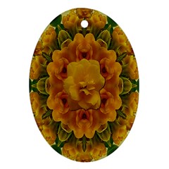 Tropical Spring Rose Flowers In A Good Mood Decorative Oval Ornament (two Sides) by pepitasart