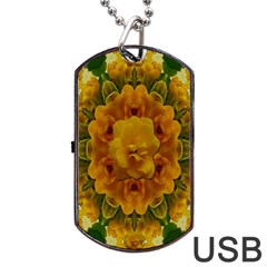 Tropical Spring Rose Flowers In A Good Mood Decorative Dog Tag Usb Flash (one Side) by pepitasart