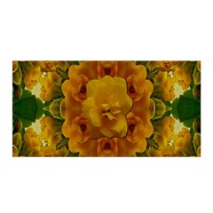 Tropical Spring Rose Flowers In A Good Mood Decorative Satin Wrap by pepitasart