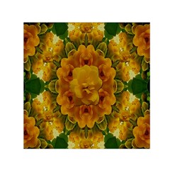 Tropical Spring Rose Flowers In A Good Mood Decorative Small Satin Scarf (square) by pepitasart