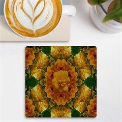 Tropical Spring Rose Flowers In A Good Mood Decorative Uv Print Square Tile Coaster  by pepitasart