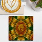 Tropical Spring Rose Flowers In A Good Mood Decorative UV Print Square Tile Coaster  Front